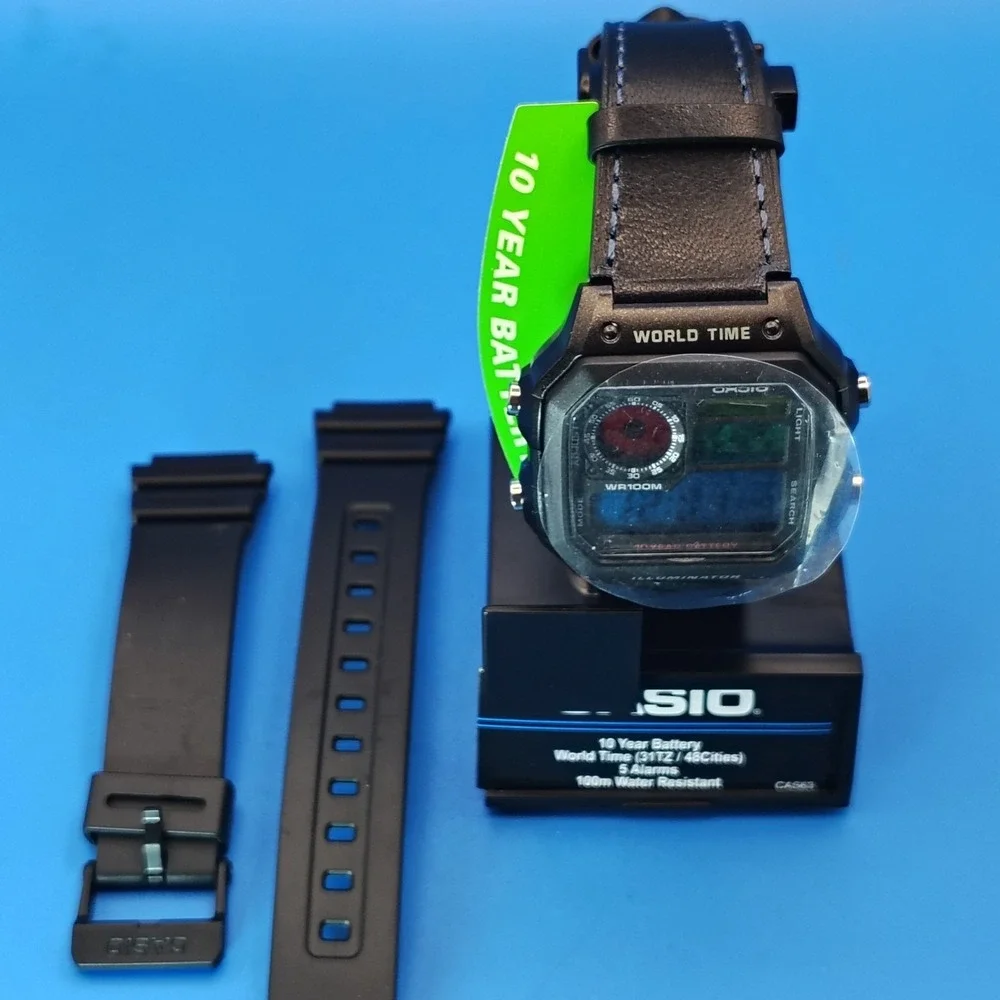 New! 2026 Casio AE1200WH Royale World Time Stained Glass Dial Mens Quartz Watch